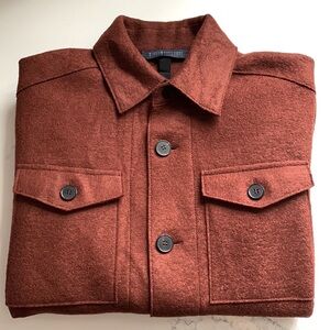 Harris Wharf London Men's Burgundy Wool Shirt Jacket Made in Italy